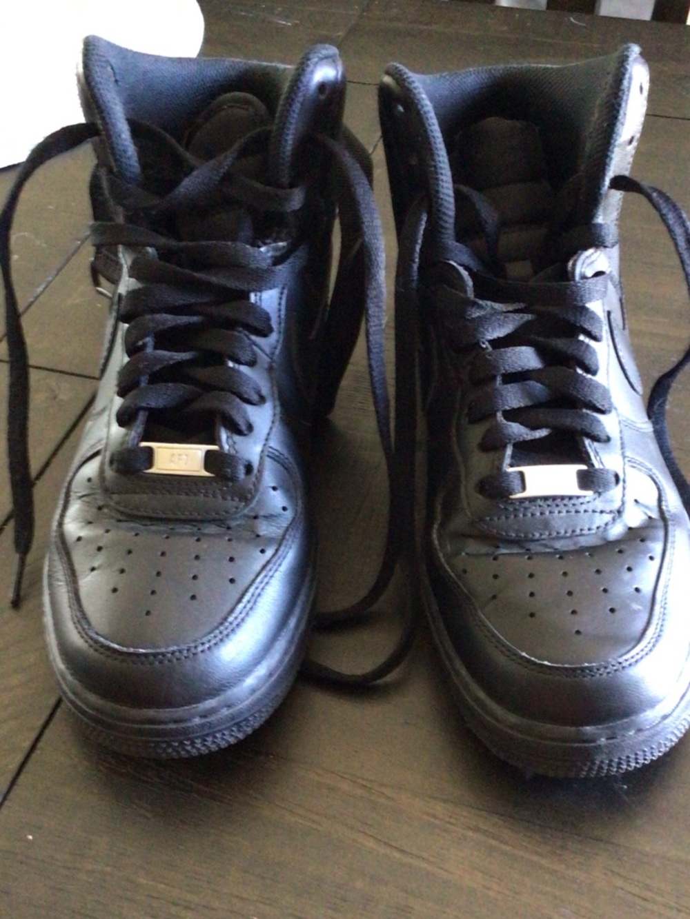 Nike Women’s AirForce 1 High 07 Triple Black  Leather High-Top Sneakers size 9